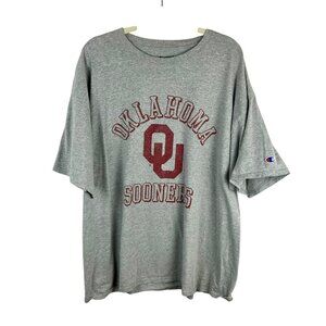 Champion Oklahoma University OU Sooners Shirt Unisex 2XL Gray‎ Short Sleeve